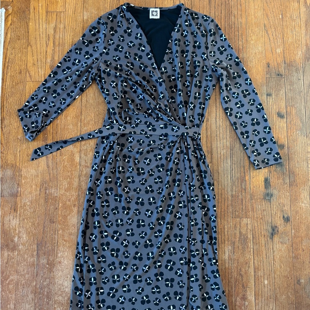 Anne Klein Stylish Gray Wrap Dress